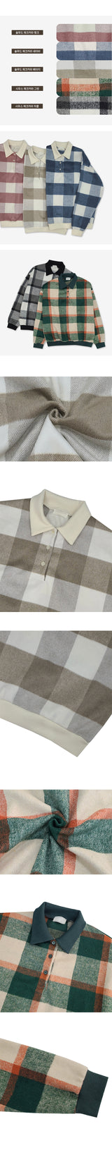 Teemo Fleece Checkered Collar Sweatshirt