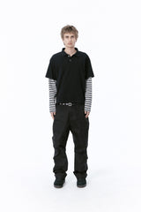 (BASE) LAYERED STRIPE POLO L/S TEE (NAVY)