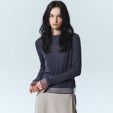 LAYERED COLOR LONG SLEEVE TOP_CHARCOAL