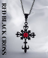 レッドブラッククロスネックレス