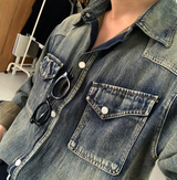 Our Western Overfit Two Pocket Denim Shirt