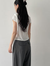 エッフェル ストライプ バンディング ワイド スラックス