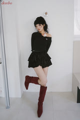 ベロア シャイン カンカン スカート