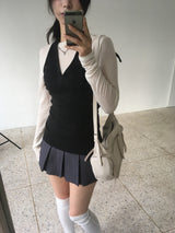Vロングホルタータンクトップ