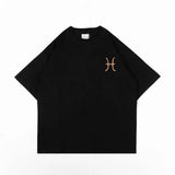 PEANUT STAIN - ピスィーズ ゾディアック ブラック オーバーサイズド Tシャツ