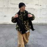 Oversized Camo Sherpa Zip-Up