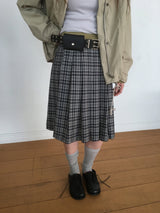 【即日発送】YWD PLAID PLEATS SKIRT + BELT (3color)