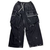 crack raw-edge cargo pants