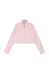 Pink stripe crop shirts & tie set