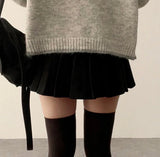 Guts warm pleats A-line wool miniskirt