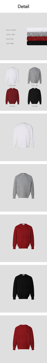 [Unisex] アンゴラケーブルニット(4color)