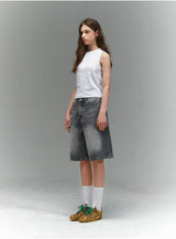 BTB : WAVE WASHING BERMUDA SHORTS [GRAY CORE] [UNISEX]