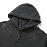 ガーメントダイボタンフーディー/ピグメントチャコール