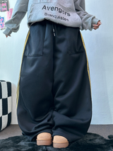 FLEECE❤TRACK BIG POCKET LONG WIDE BALLOON PANTS 🖤🩶💛4COLOR