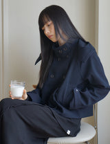 ソフト フーデッド コート(NAVY)