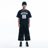 ENOE Patch Sweat Bermuda Pants - BLACK