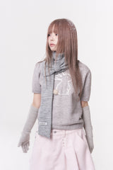 Mini ribbon muffler_gray