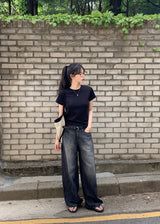Simple & Basic Round Short Sleeve T-shirt (6color)