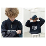 HUKE Logo Black Half zip-up MTM