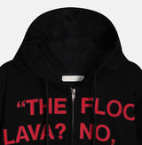 Flag print hoodie zip-up