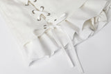 Linen lace-up skirt