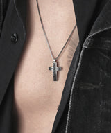 NN-101 Black Line Cross Necklace