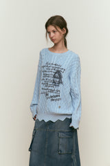 COLLECTION PRINTED SCALLOP KNIT [SKY]