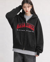 (UNISEX)マガジン オーバー フード ジップアップ