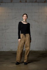 LEOPARD WIDE PANTS / BEIGE