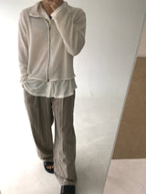ストライプ バンディング レーヨン スラックス(2colors)