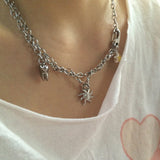 tooth gem necklace (yellow)