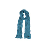 Wave Crinkled Long Scarf (blue green)
