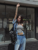 ブリッツクールデニムバンディングパンツ (ロングパンツ ver.)