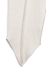 V　Cut　rib　half　pants
