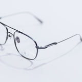 Knouun Square titanium glasses CODE. 102. G Black N Gray
