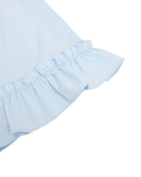 Button-up ruffle dress / sky blue