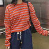 プッキストライプクロップTシャツ