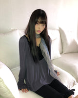 Tenber V-Neck Lace Long Sleeve T-Shirt