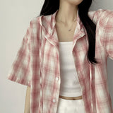 Roaming Check Hooded Short Sleeve Shirt Southern