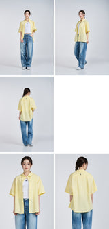 [24SS] SYMBOL LOGO RIVET COTTON SHORT SLEEVE SHIRT YELLOW