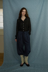Stripe easy pants_navy