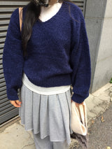 [MD Pick] ハイヤーVネックニット (3color)