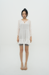 LACE SHEER DRESS _ WHITE