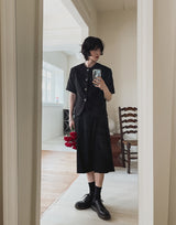 Lux stripe bermuda slacks