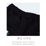 WIDE FIT TWO-TUCK PLEATS SWEAT PANTS_BLACK 起毛 