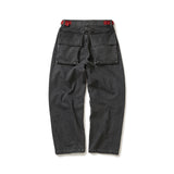 Ragged denim pants / Black