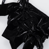 Knotted Micro Padding Bag (Glossy-Black)