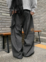 Star Carpenter Raw Pintuck Balloon Pants