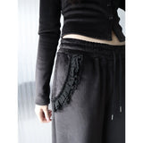 【MADE】winter velour pants, black