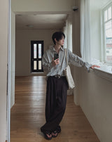 Royden Drape Two-Tuck Wide Slacks